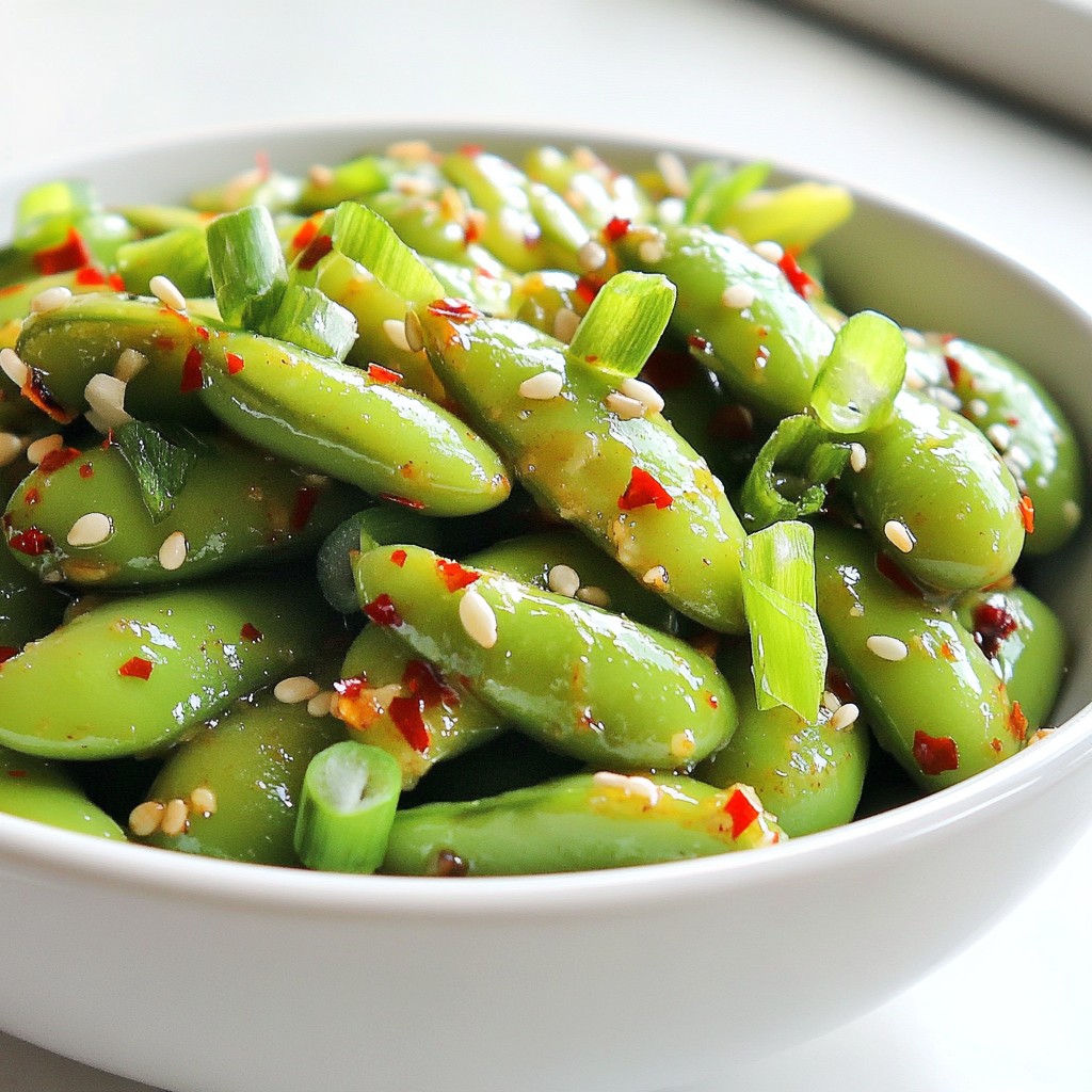 Spicy Garlic Edamame Bursting with Flavorful Joy
