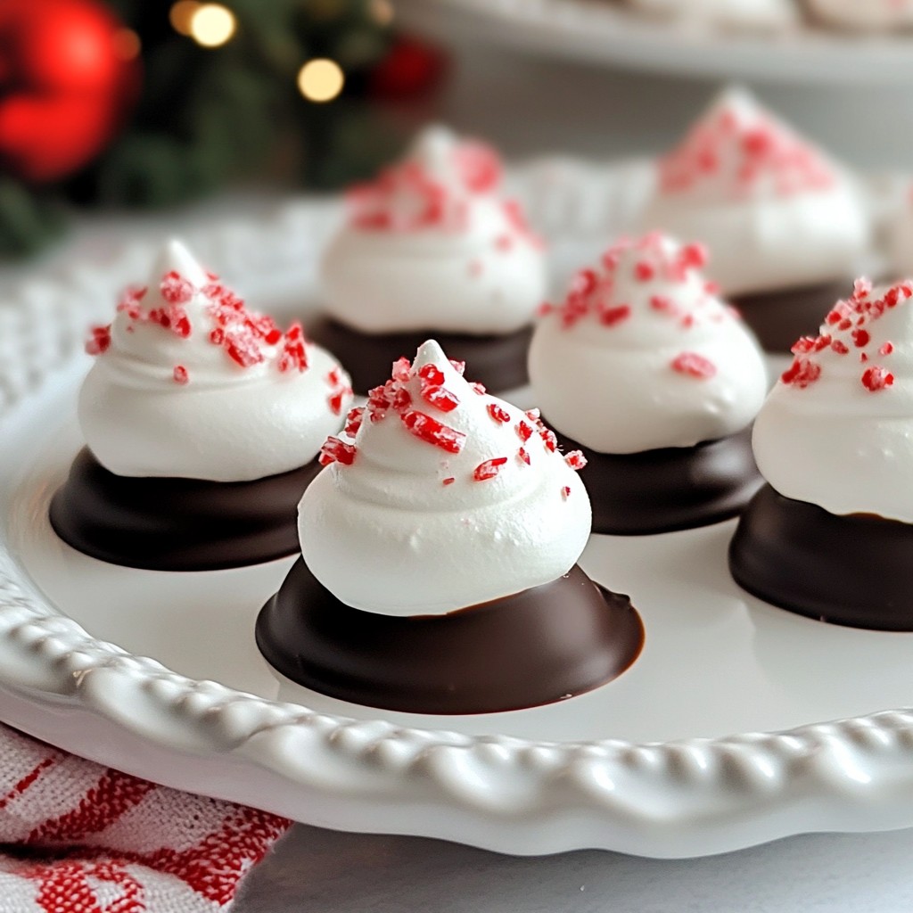 Chocolate Dipped Peppermint Meringues Delightful Treat